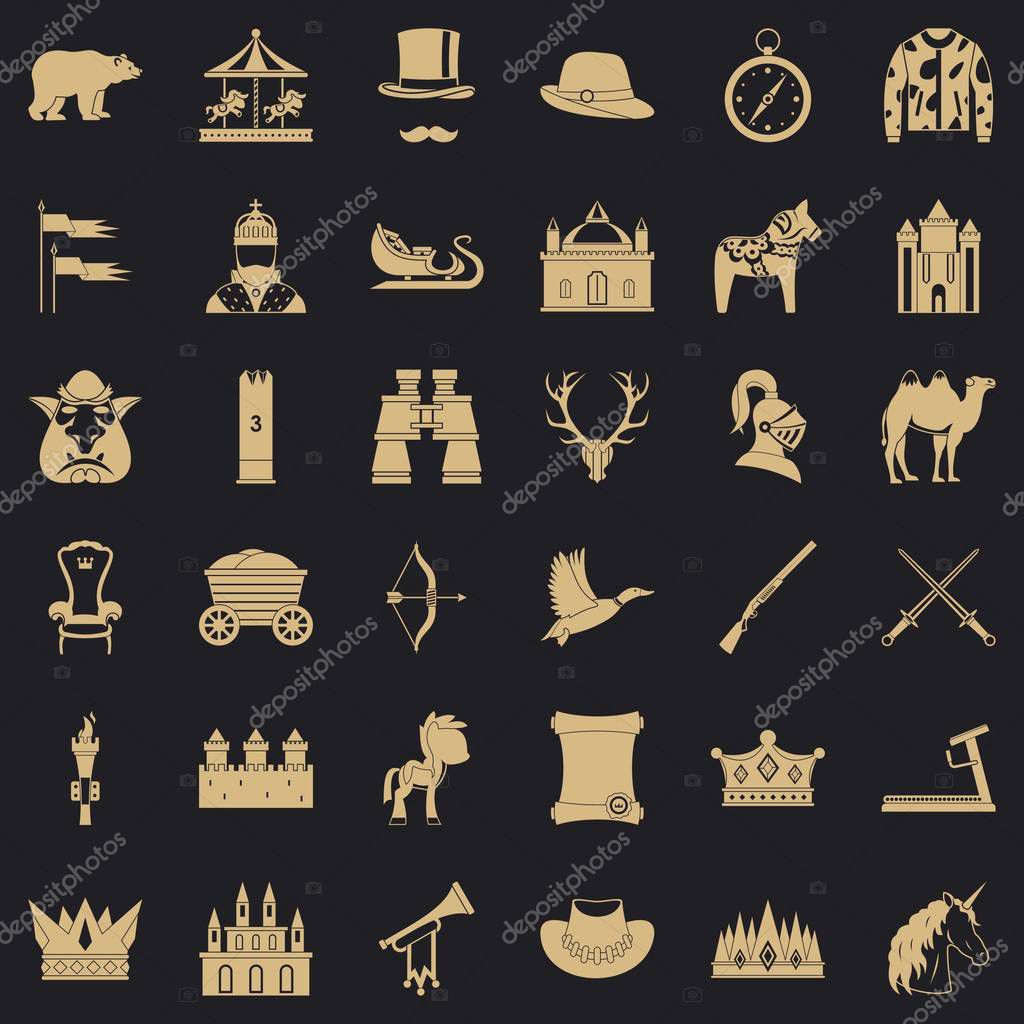 Horsemanship icons set. Simple style of 36 horsemanship vector icons for web for any design
