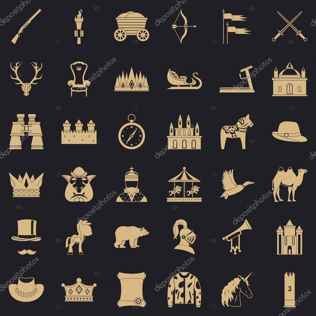 Unicorn icons set. Simple style of 36 unicorn vector icons for web for any design