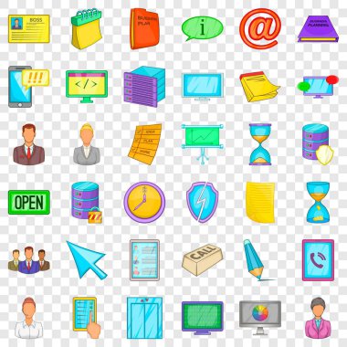 Atölye Icons set, karikatür tarzı