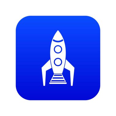 Uzay roket ikonu dijital mavi