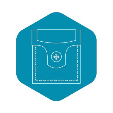 Cep kapak ve düğme simgesi, anahat stili ile