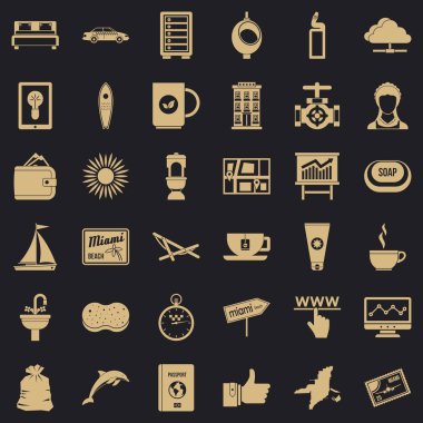 Bilet Icons set, basit tarzı