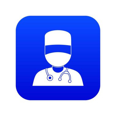 Maske simgesi dijital mavi doktor