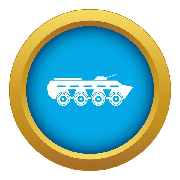 陆军战斗坦克图标蓝色矢量隔离 — 图库矢量图片