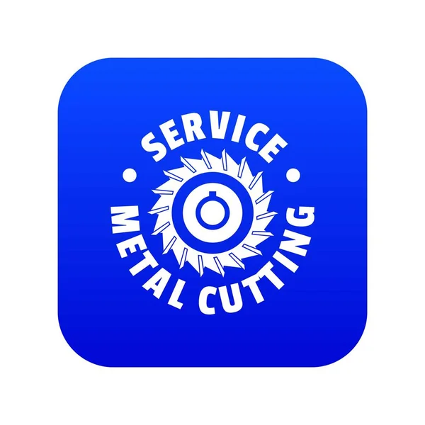 Icono de servicio de corte de metal vector azul — Vector de stock