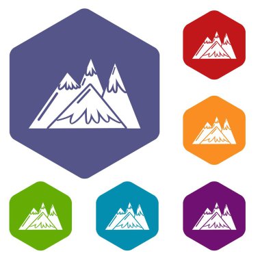 Dağlar simgeleri vektör hexahedron
