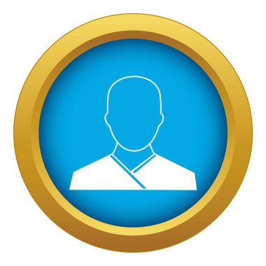 Budist keşiş simgesi mavi vektör izole