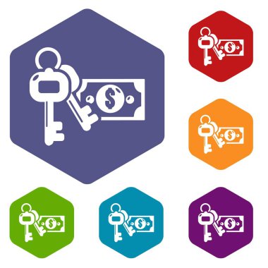 Güvenli para simgeleri vektör hexahedron