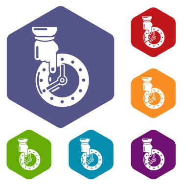 Zaman simgeleri vektör hexahedron kaydedin