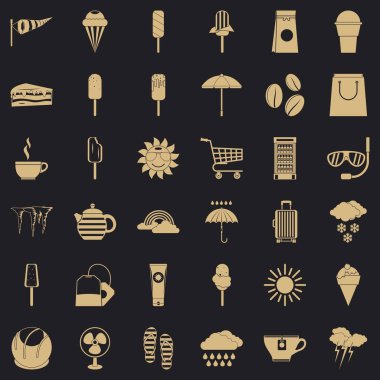 Teabag Icons set, basit tarzı