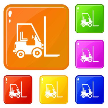 İstifleyici yükleyici simgeleri vektör rengi ayarlamak