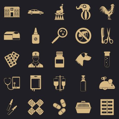 Veteriner Icons set, basit tarzı