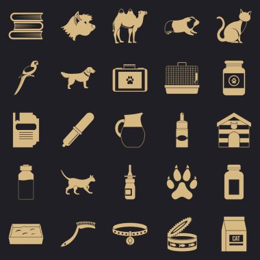 Veteriner Icons set, basit tarzı