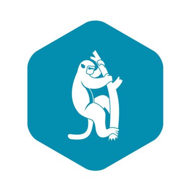 Bir ağaç simgesiyle, basit tarzı üzerinde makak