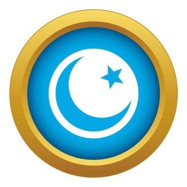 Hilal ve yıldız simgesi mavi vektör izole