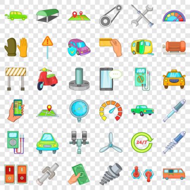 Garaj Icons set, karikatür tarzı