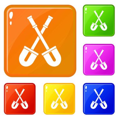 Kürek simgeleri vektör rengini ayarlar