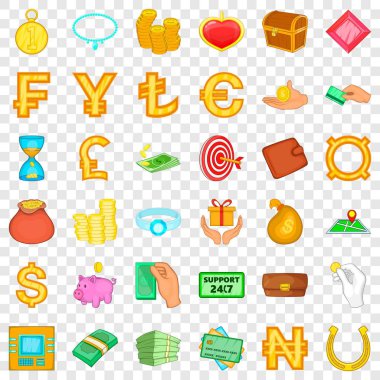 Altın Icons set, karikatür tarzı