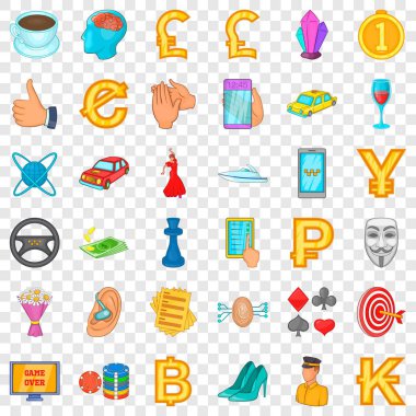 Şans Icons set, karikatür tarzı