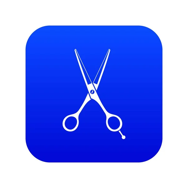 Ícone de tesoura azul digital — Vetor de Stock