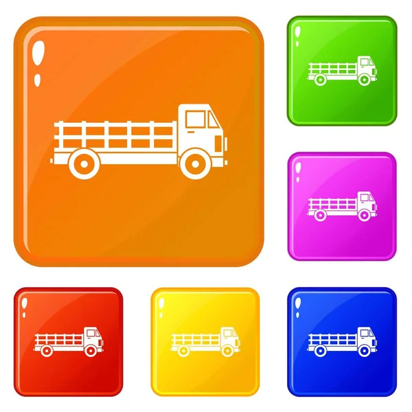 Vrachtwagen iconen instellen vector kleur — Stockvector