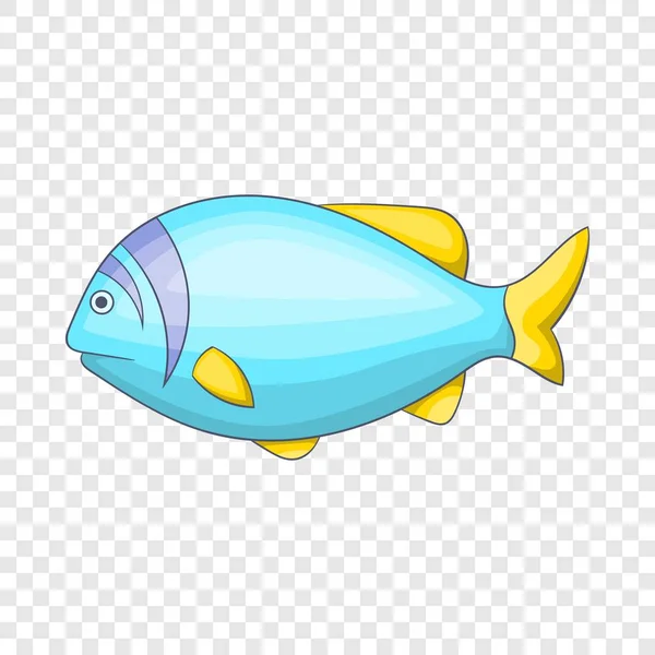 Icône de poisson bleu, style dessin animé — Image vectorielle