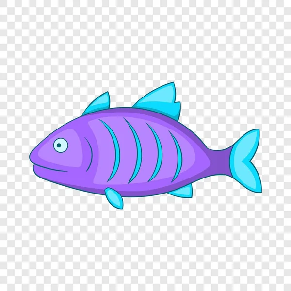 Icône de poisson violet, style dessin animé — Image vectorielle