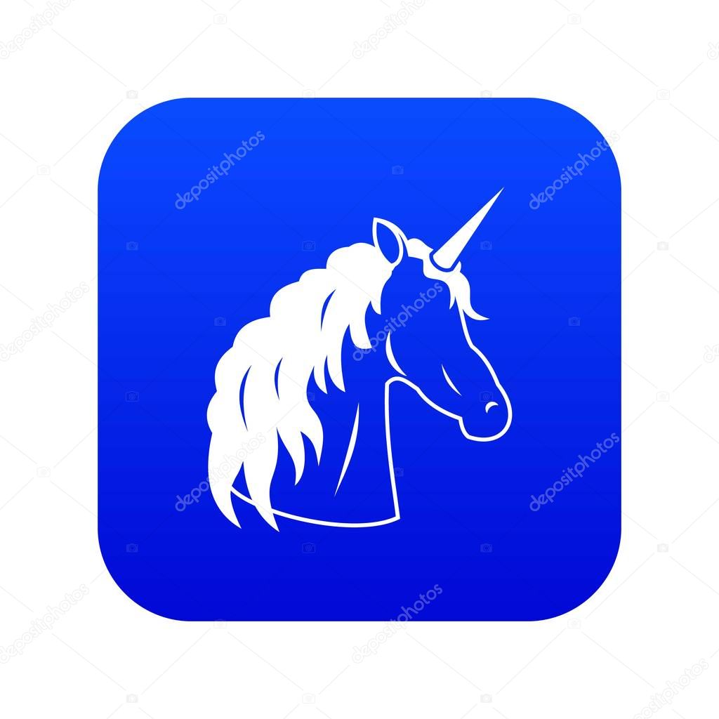 Unicorn icon digital blue