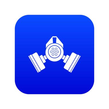 Gaz maskesi simgesi dijital mavi