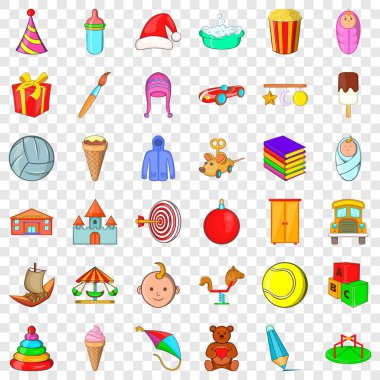 ABC Icons set, karikatür tarzı