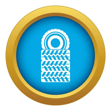 Lastik yığını simgesi mavi vektör izole