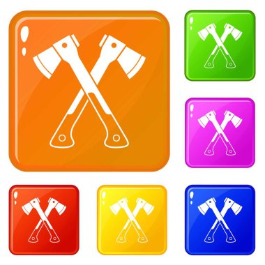 Çapraz eksenler simgeleri vektör rengi ayarlamak