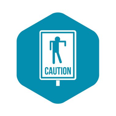 Zombi yol işareti simgesi, basit tarzı