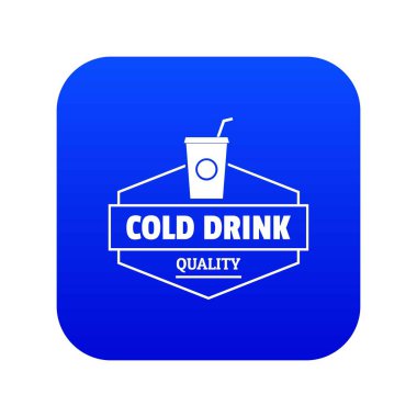 Soğuk içecek simgesi mavi vektör