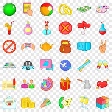 Büyük satış Icons set, karikatür tarzı