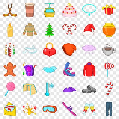 Dekorasyon Icons set, karikatür tarzı