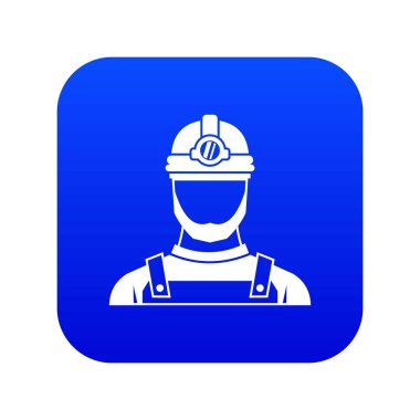 Erkek madenci simgesi dijital mavi