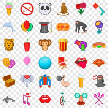 Ayı Icons set, karikatür tarzı