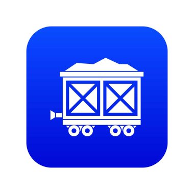 Altın simge dijital mavi ile tekerlekler üzerinde Sepeti