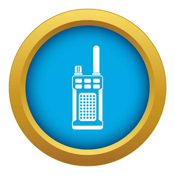 Portable handheld radio icon blue vector isolated — Stock Vector