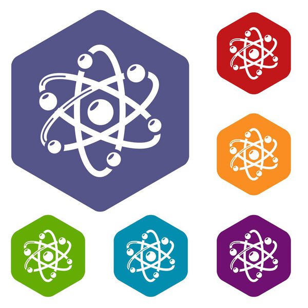 Атомные иконы векторного гексаэдра
