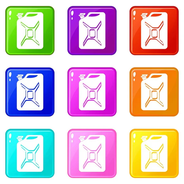 Ensemble d'icônes de boîte 9 collection de couleurs — Image vectorielle