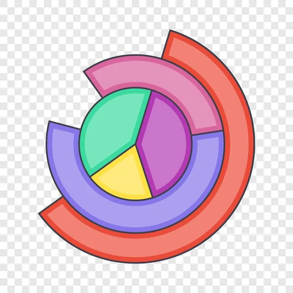Business cirkeldiagram-ikonen, tecknad stil — Stock vektor