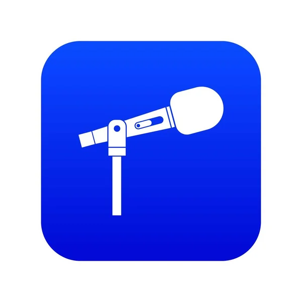 Digitální modrá ikona mikrofonu — Stockový vektor