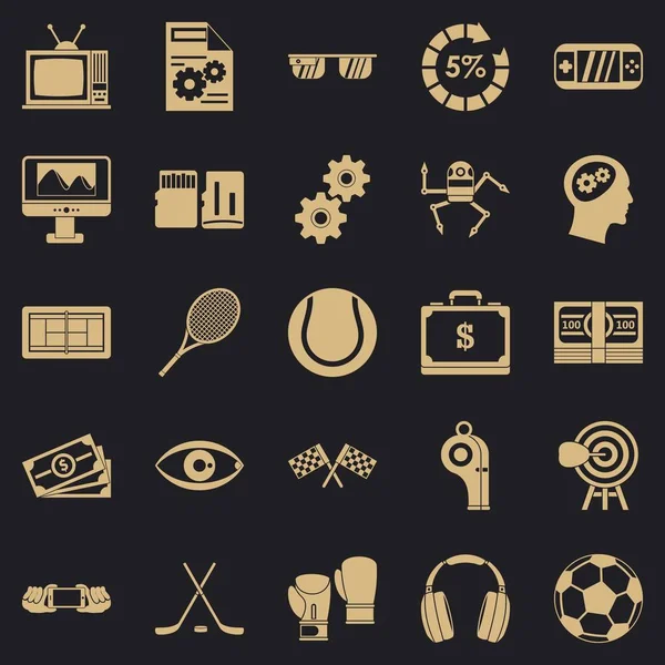 Video transmission icons set, simple style