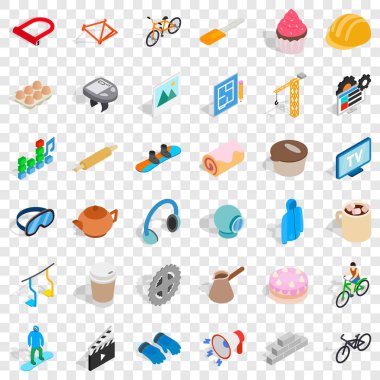 Aracı Icons set, izometrik stili