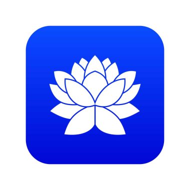 Lotus çiçek simgesi dijital mavi