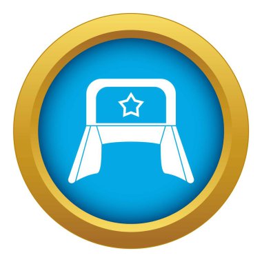 Earflaps simgesi mavi vektör izole ile Şapka