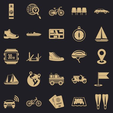 Icons set, basit tarzı peregrinate