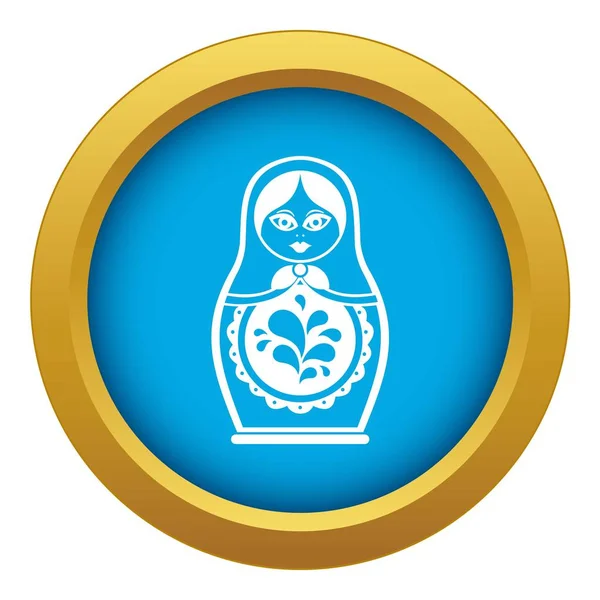 Matryoshka ikona niebieski wektor na białym tle — Wektor stockowy